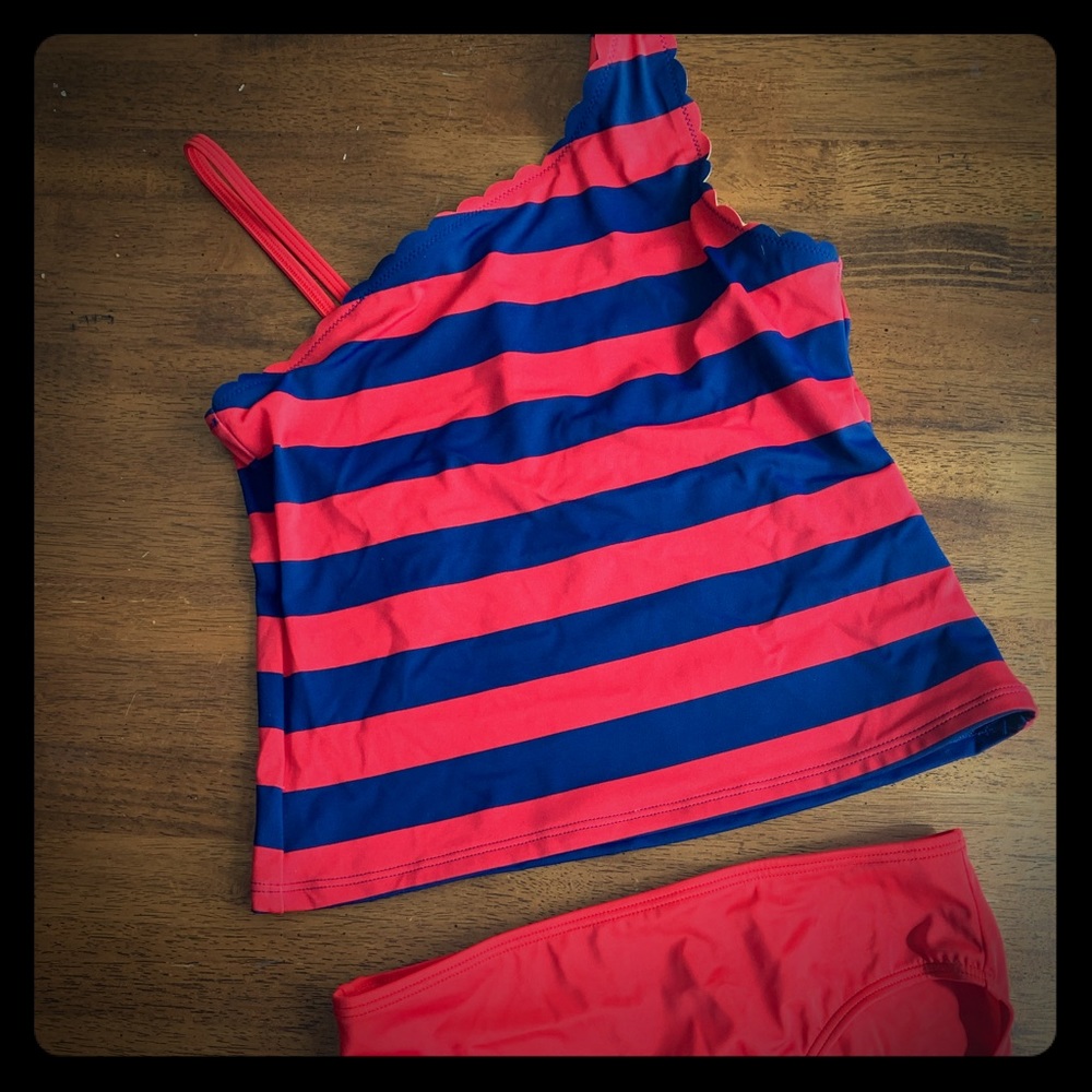 Lands End, girls 12, Red and Navy Tankini